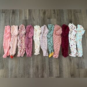 EUC- Baby Girl 6M Pajama lot- Petit Lem, Posh Peanut, Little Me, Carter’s